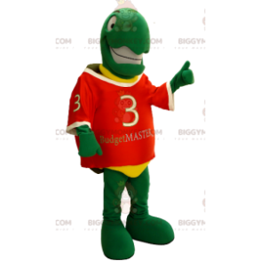 Mycket leende grön och gul sköldpadda BIGGYMONKEY™ maskotdräkt - Sköldpaddan maskot - BIGGYMONKEY_01283 - BiggyMonkey.com