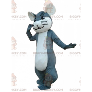 Gray and white mouse BIGGYMONKEY™ mascot costume, rodent