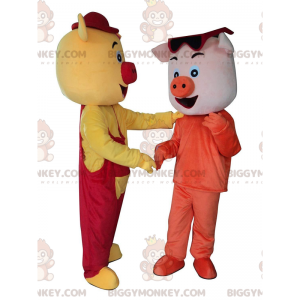 2 BIGGYMONKEY™s mascot of colorful and fun pigs, 2 pigs -