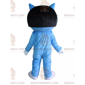  Costume da mascotte BIGGYMONKEY™ gatto blu con parrucca nera in testa - Mascotte di gatti - BiggyMonkey.com