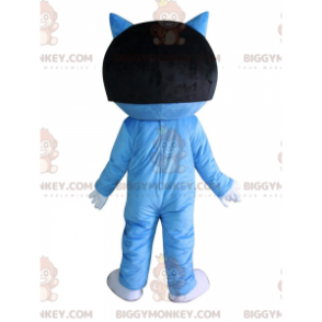 Disfraz de mascota de gato azul BIGGYMONKEY™ con peluca negra en la cabeza - Mascotas gato - BiggyMonkey.com