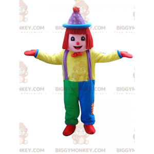 BIGGYMONKEY™ maskot kostume flerfarvet klovn, cirkus