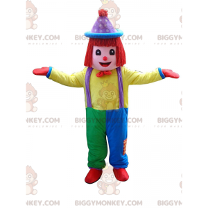 Costume de mascotte BIGGYMONKEY™ de clown multicolore, costume