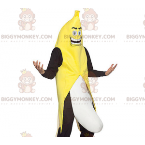 Giant Banana Yellow Black and White BIGGYMONKEY™ maskottiasu -