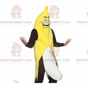  Costume mascotte BIGGYMONKEY™ giallo banana gigante in bianco e nero - Mascotte della frutta - BiggyMonkey.com