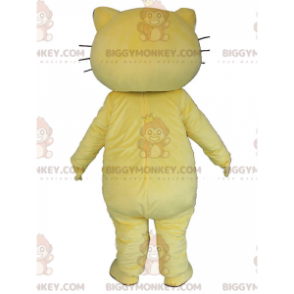 BIGGYMONKEY™ Maskottchenkostüm gelbe und weiße Katze, buntes