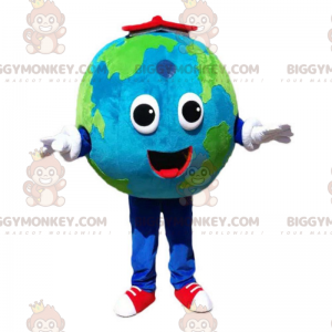 Costume de mascotte BIGGYMONKEY™ de la planète Terre, costume