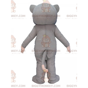 BIGGYMONKEY™ maskottiasu harmaavalkoinen kissa sinisillä silmillä, kissaasu - Kissan maskotit - BiggyMonkey.com