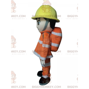 BIGGYMONKEY™ mascot costume of fireman in uniform, fire man