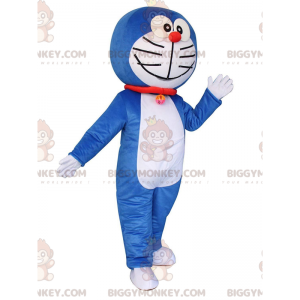 Kostým maskota BIGGYMONKEY™ Doraemona, slavné manga modrobílé
