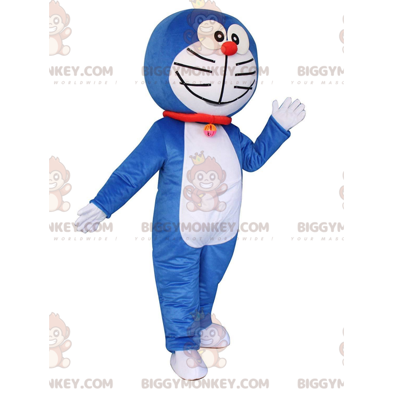 BIGGYMONKEY™ costume mascotte di Doraemon, famoso gatto manga BIGGYMONKEY™ costume mascotte di Doraemon, famoso gatto manga
