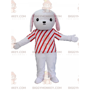 BIGGYMONKEY™ Mascot Costume Gray and White Puppy with Red and
