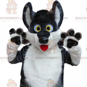 Disfraz de mascota BIGGYMONKEY™ de husky gris y blanco