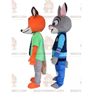 2 Zootopia BIGGYMONKEY™s maskot Judy Hall Rabbit och Nick Fox -