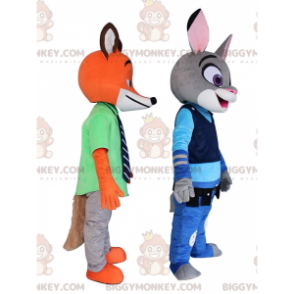2 Η μασκότ της Zootopia BIGGYMONKEY™s Judy Hall Rabbit και ο Nick Fox - Μασκότ διάσημων χαρακτήρων - BiggyMonkey.com