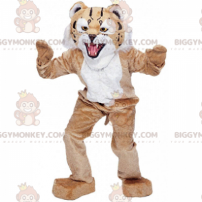 Kostým maskota BIGGYMONKEY™ béžového a bílého rysa, kostým obří kočky - Tygří maskoti - BIGGYMONKEY_011210 - BiggyMonkey.com