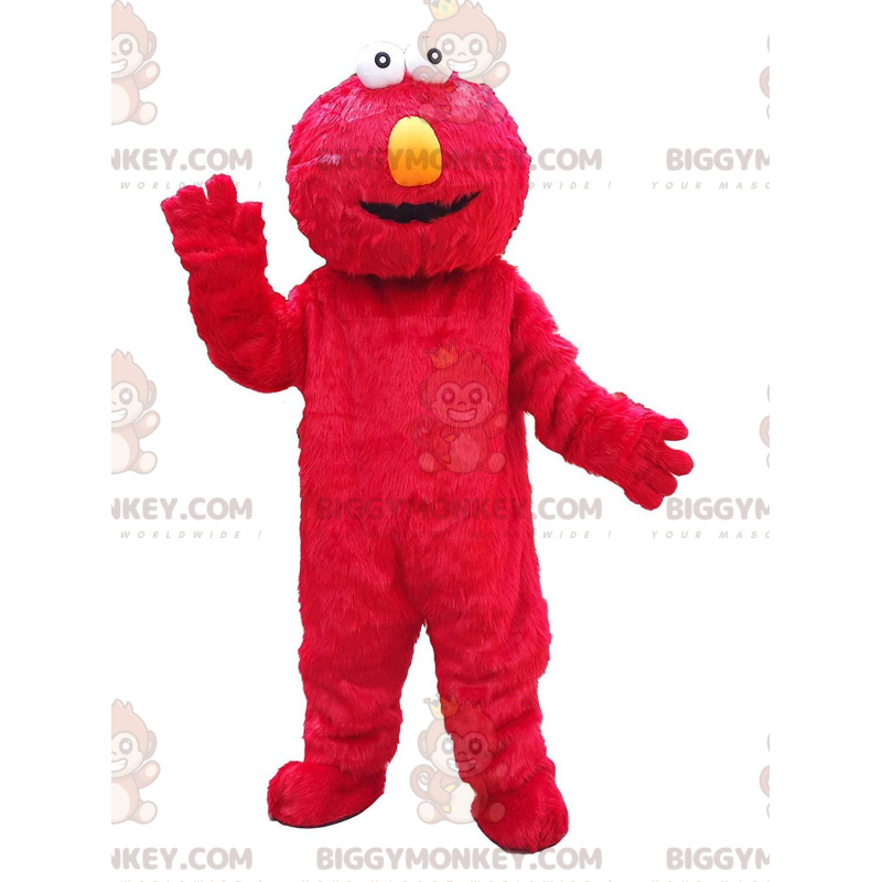 Traje de mascote BIGGYMONKEY™ de Elmo, o famoso boneco vermelho Traje de mascote BIGGYMONKEY™ de Elmo, o famoso boneco vermelho