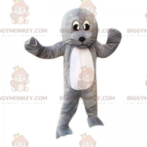 BIGGYMONKEY™ mascot costume sea lion, giant gray sea lion, sea