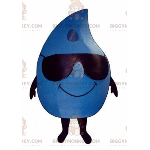 Giant Blue Drop BIGGYMONKEY™ Mascot Costume With Sunglasses -