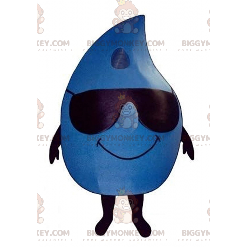 Giant Blue Drop BIGGYMONKEY™ Mascot Costume With Sunglasses -