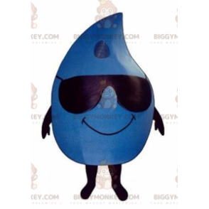 Giant Blue Drop BIGGYMONKEY™ maskotkostume med solbriller -