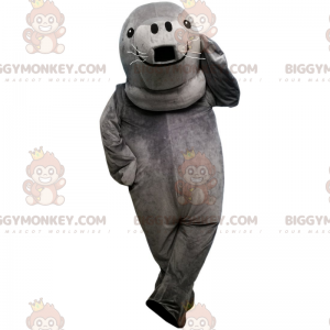 Gray Seal BIGGYMONKEY™ Mascot Costume, Giant Sea Lion Costume -