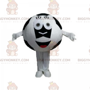 Hvid og sort fodbold BIGGYMONKEY™ maskot kostume, fodbold