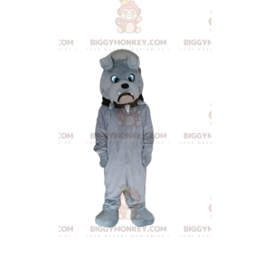 Traje de mascote BIGGYMONKEY™ de Sulky Grey Bulldog, Traje de