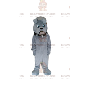 BIGGYMONKEY™ Maskottchenkostüm von Sulky Grey Bulldog, graues