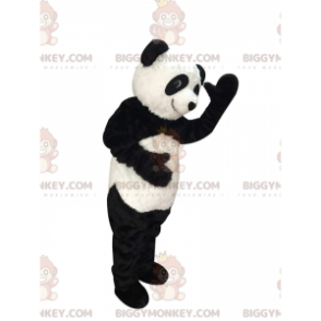 BIGGYMONKEY™ maskotkostume af sort og hvid panda, realistisk