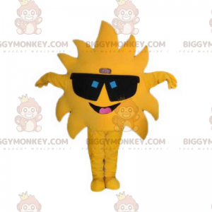 BIGGYMONKEY™ Mascot Costume Giant Yellow Sun With Black Glasses