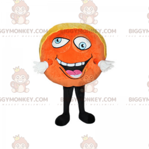 Orange kage BIGGYMONKEY™ maskot kostume, sjovt og farverigt