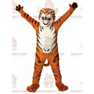 Costume da mascotte BIGGYMONKEY™ tigre arancione, bianca e nera