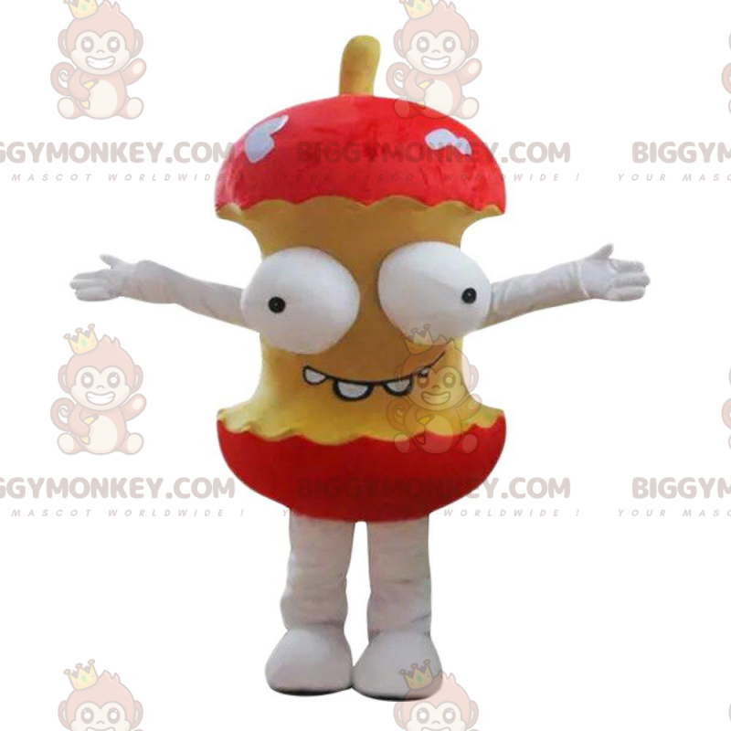 BIGGYMONKEY™ Mascot Costume Giant Apple Core with Googly Eyes -