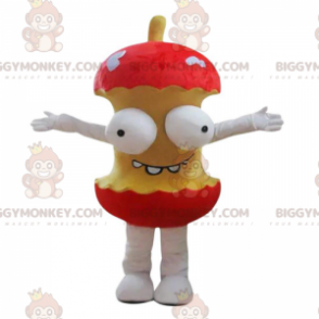BIGGYMONKEY™ Mascot Costume Giant Apple Core med Googly Eyes -