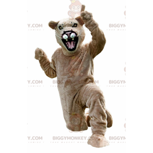 BIGGYMONKEY™ mascottekostuum van beige cougar, cougar, tijger