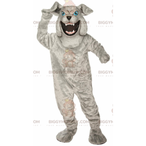 Costume da mascotte Bulldog grigio dall'aspetto feroce