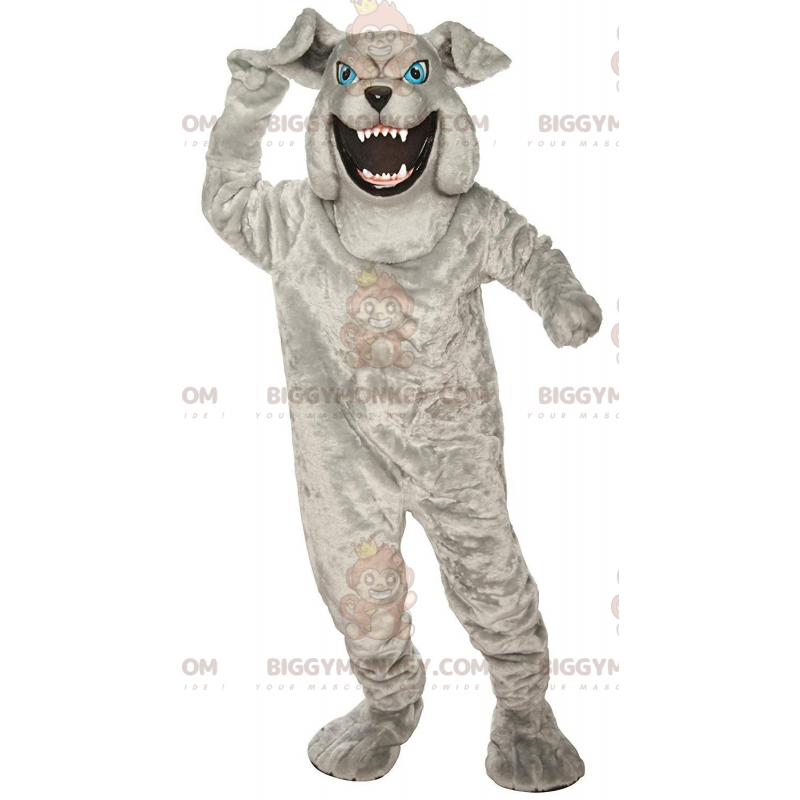 Grått utseende bulldogg BIGGYMONKEY™ maskotdräkt, stygg Grått utseende bulldogg BIGGYMONKEY™ maskotdräkt, stygg