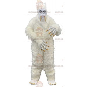 Traje de mascote gigante assustador branco Yeti BIGGYMONKEY™