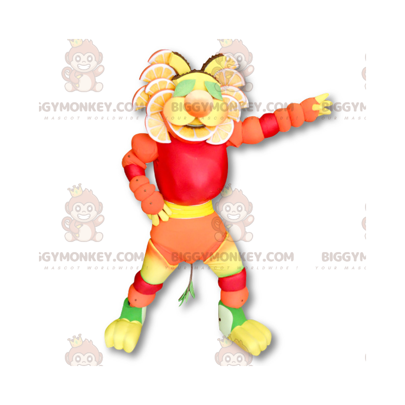 Fruchtiges, mehrfarbiges BIGGYMONKEY™-Maskottchen-Kostüm -