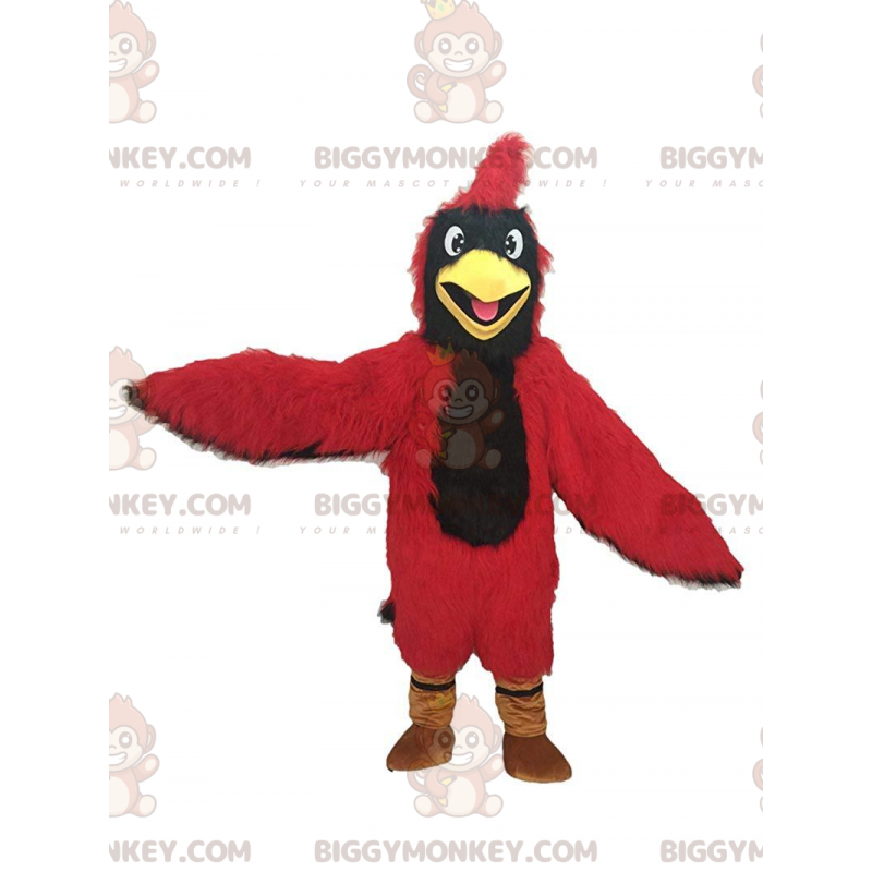 Traje de mascote de cardeal vermelho BIGGYMONKEY™, fantasia de Traje de mascote de cardeal vermelho BIGGYMONKEY™, fantasia de