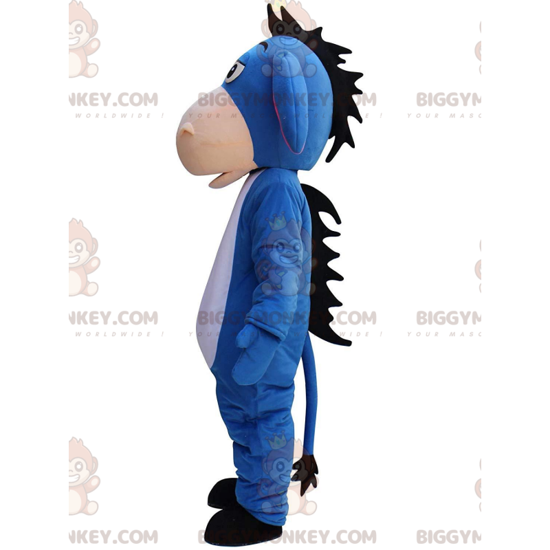 BIGGYMONKEY™ mascot costume of Eeyore, famous blue donkey in