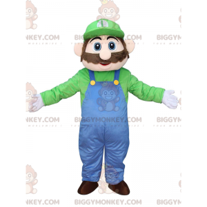 BIGGYMONKEY™ maskotdräkt av Luigi, Marios berömda rörmokarvän