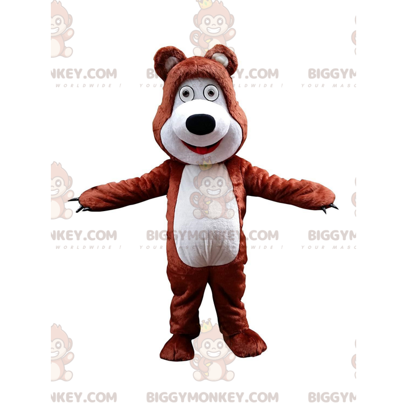 Disfraz de mascota de oso de peluche marrón y blanco Disfraz de mascota de oso de peluche marrón y blanco