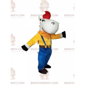 BIGGYMONKEY™ Maskottchen-Kostüm mit weißem Pferd in buntem