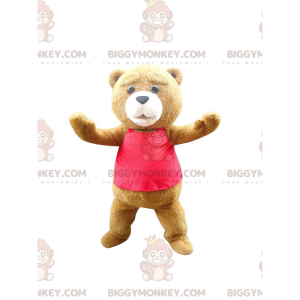 BIGGYMONKEY™ maskotdräkt av Ted, den berömda bruna björnen från