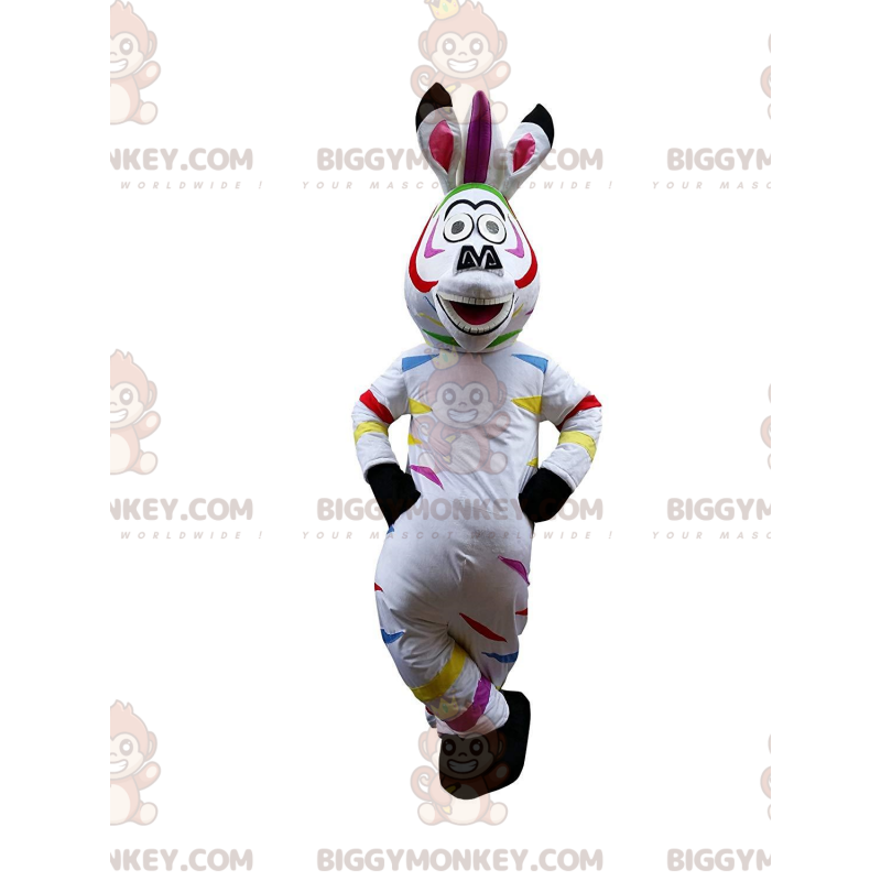 Disfraz de mascota BIGGYMONKEY™ de Marty, la famosa cebra de Disfraz de mascota BIGGYMONKEY™ de Marty, la famosa cebra de