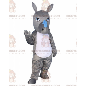 BIGGYMONKEY™ mascot costume gray and white rhino, wild animal
