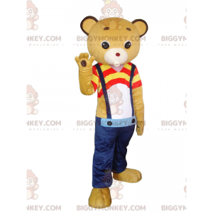 Yellow Teddy Bear BIGGYMONKEY™ Mascot Costume with Jeans and