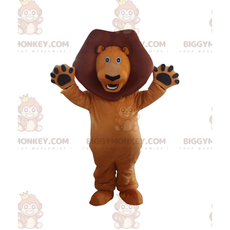 Costume de mascotte BIGGYMONKEY™ de Alex, le lion du film